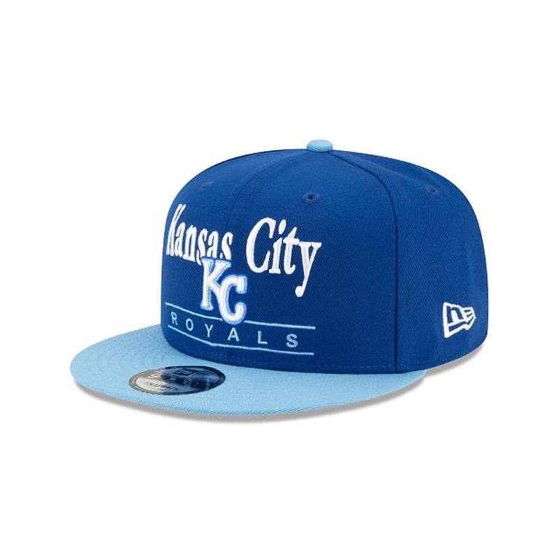 MLB Kansas City Royals Two Tone Retro 9Fifty Snapback (ZRQ3027) - Blue New Era Caps